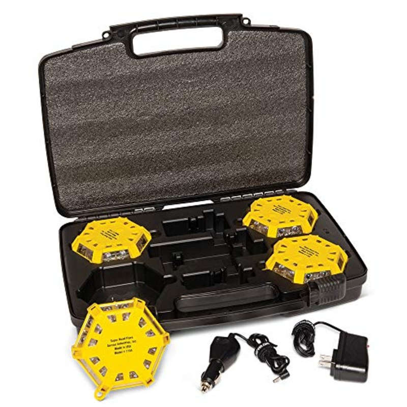 Aervoe 4-Pack Kit Super LED Road Flare (Yellow)