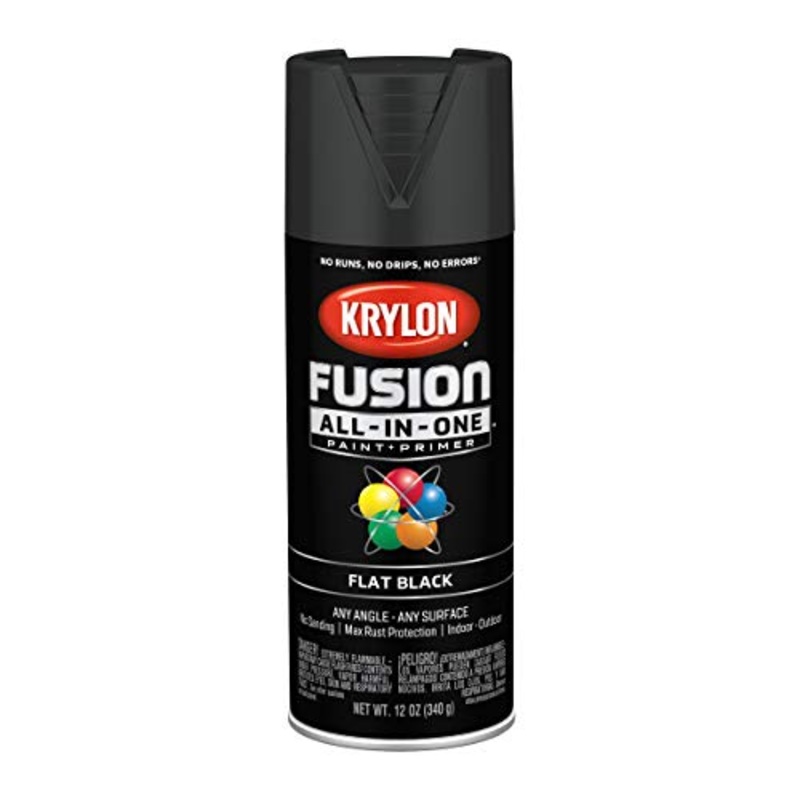 Krylon Fusion All-In-One Adhesive Spray Paint for Indoor/Outdoor Use, 12 oz, Black