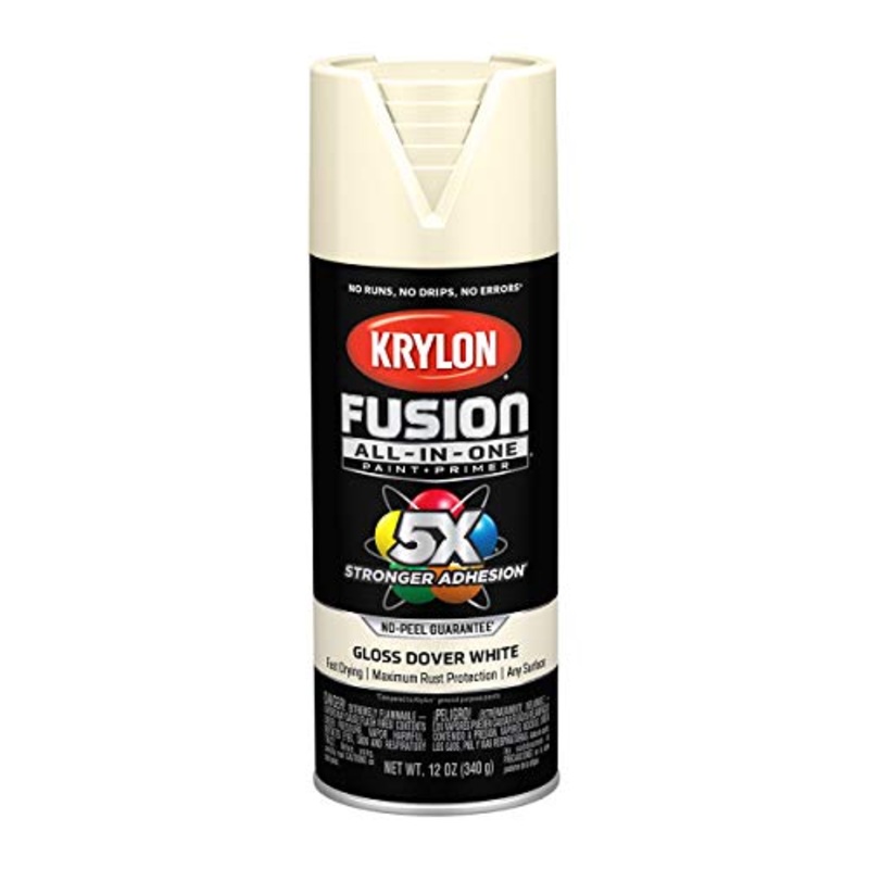 Krylon Fusion All-In-One Adhesive Spray Paint for Indoor/Outdoor Use, 12 oz, Dover White