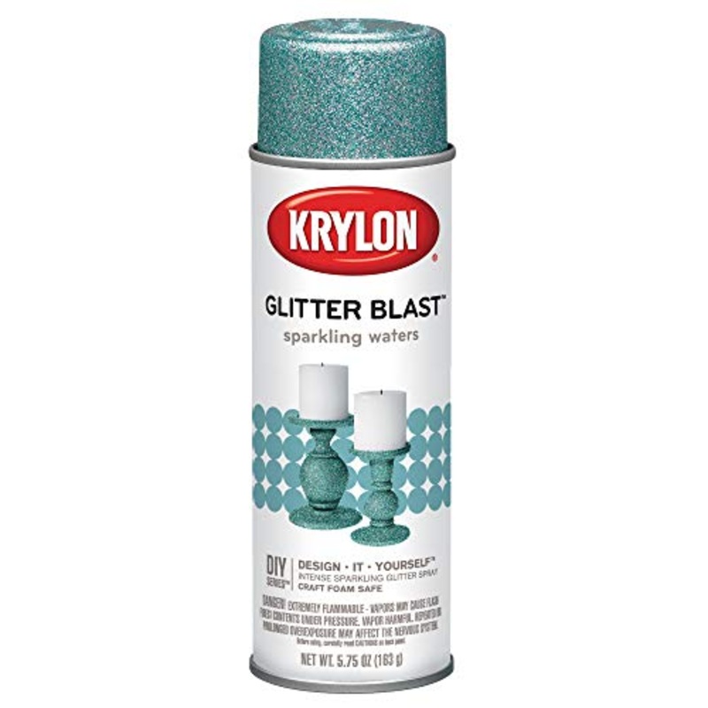 Krylon Glitter Blast Glitter Spray Paint for Craft Projects, Sparkling Waters Blue, 5.75 oz