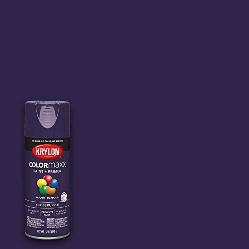 Krylon K05533007 COLORmaxx Spray Paint and Primer for Indoor/Outdoor Use, Gloss Purple 12 Ounce (Pack of 1)