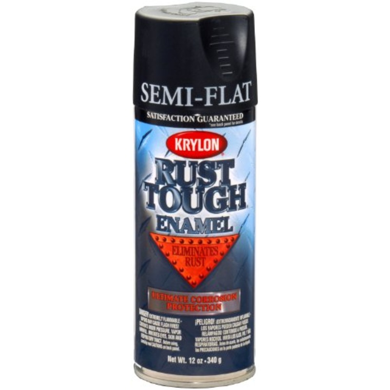 Krylon K09203007 'Rust Tough' Semi-Flat Black Rust Preventive Enamel - 12 oz. Aerosol