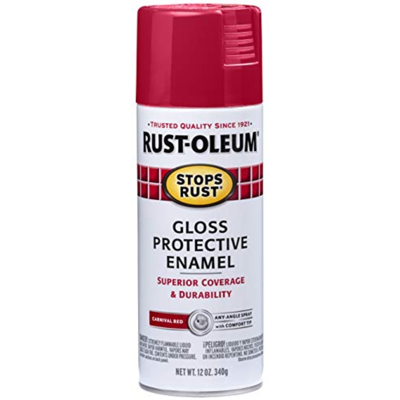 Rust-Oleum 7763830 Stops Rust Spray Paint, 12 oz, Gloss Carnival Red