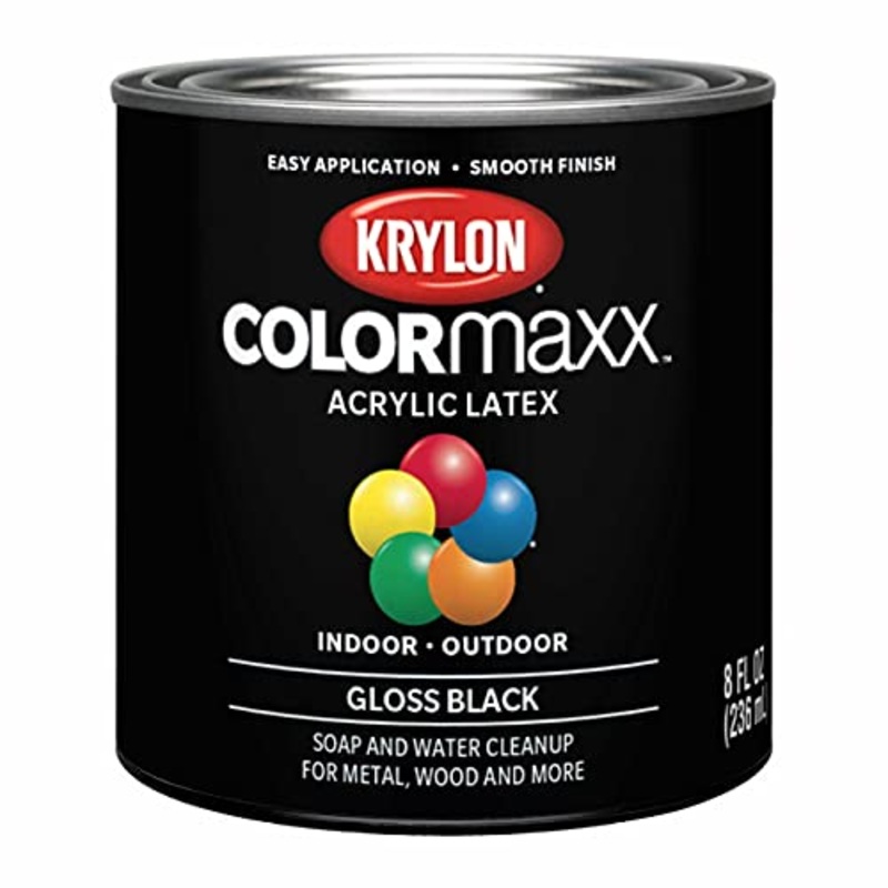 1 qt Krylon K05617007 Black COLORmaxx Paint & Primer, Gloss