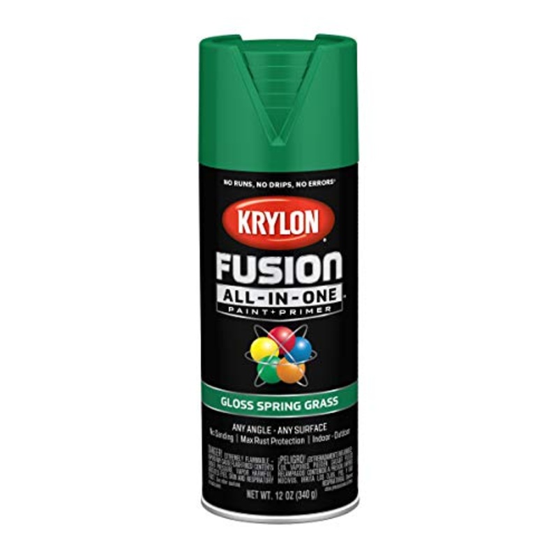 12 oz Krylon K02724007 Spring Grass Fusion All-In-One Paint & Primer Spray Paint, Gloss