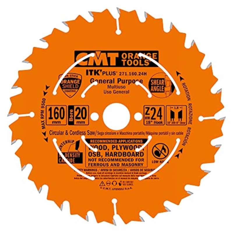 CMT 271.160.24H ITK PLUS RIP AND CROSSCUT SAW BLADE HW 160X1.8/1.2X20(+16) Z
