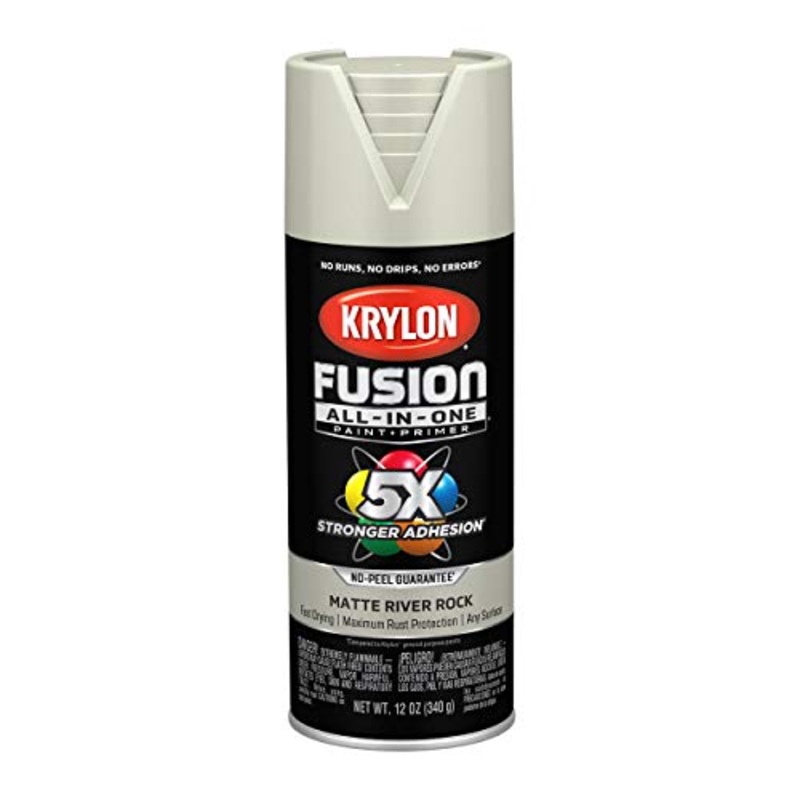 Krylon Fusion All-In-One Adhesive Spray Paint for Indoor/Outdoor Use, 12 oz, River Rock
