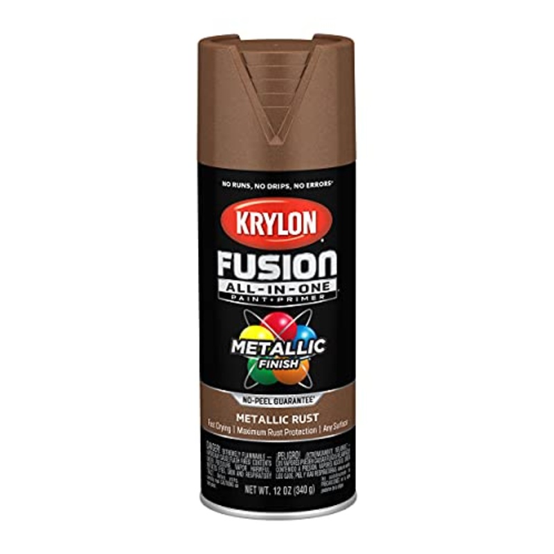 Krylon Fusion All-In-One Adhesive Spray Paint for Indoor/Outdoor Use, 12 oz, Rust