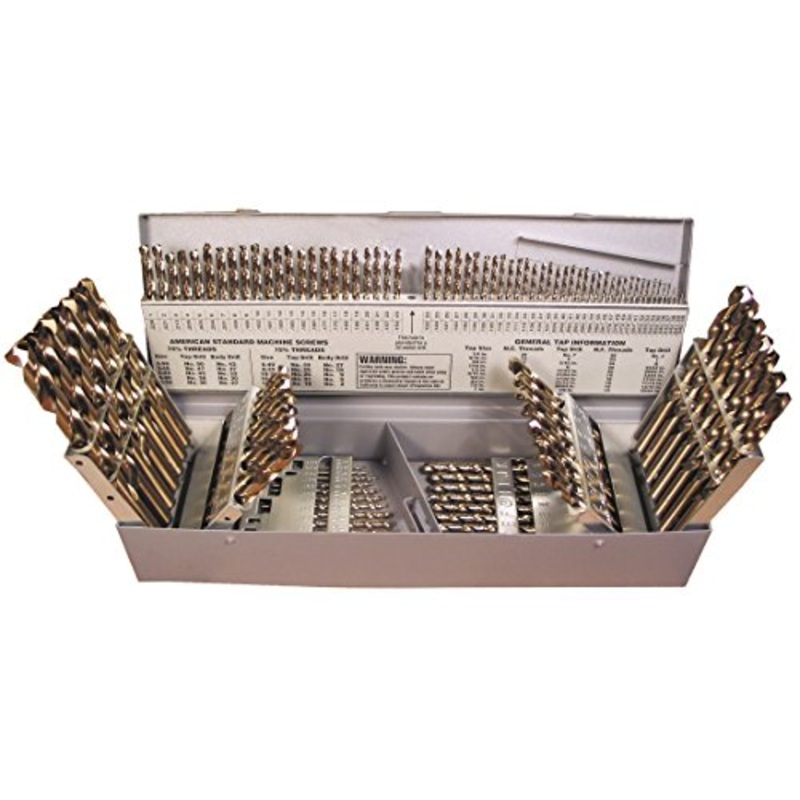 Norseman (69280) Type 240-D 135 Degree Split Point Cobalt Jobber Gold Finish Drill Set (115 Piece)