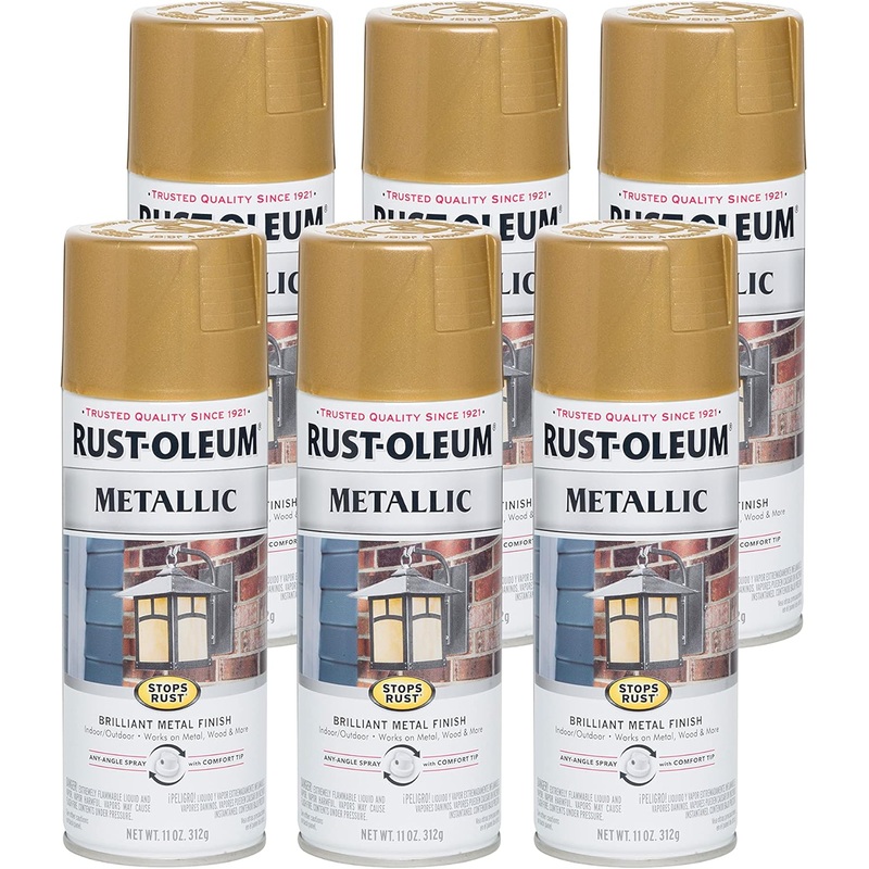 Rust-Oleum 6PK Stops Rust Metallic Spray Paint, 11 oz, Gold Rush, 6 Pack