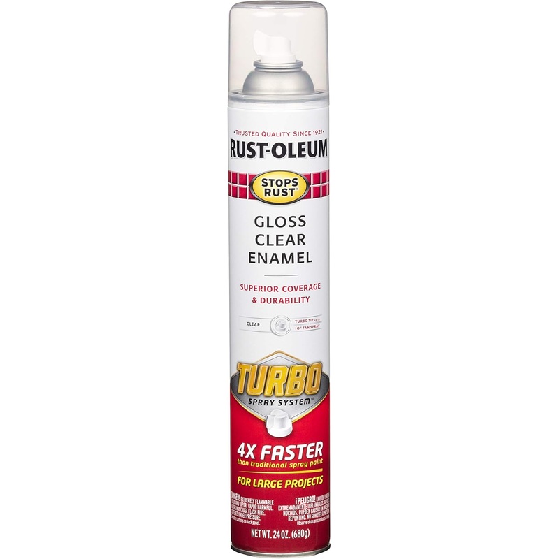 Rust-Oleum Stops Rust Turbo Spray Paint, 24 oz, Gloss Clear, (Pack of 1)