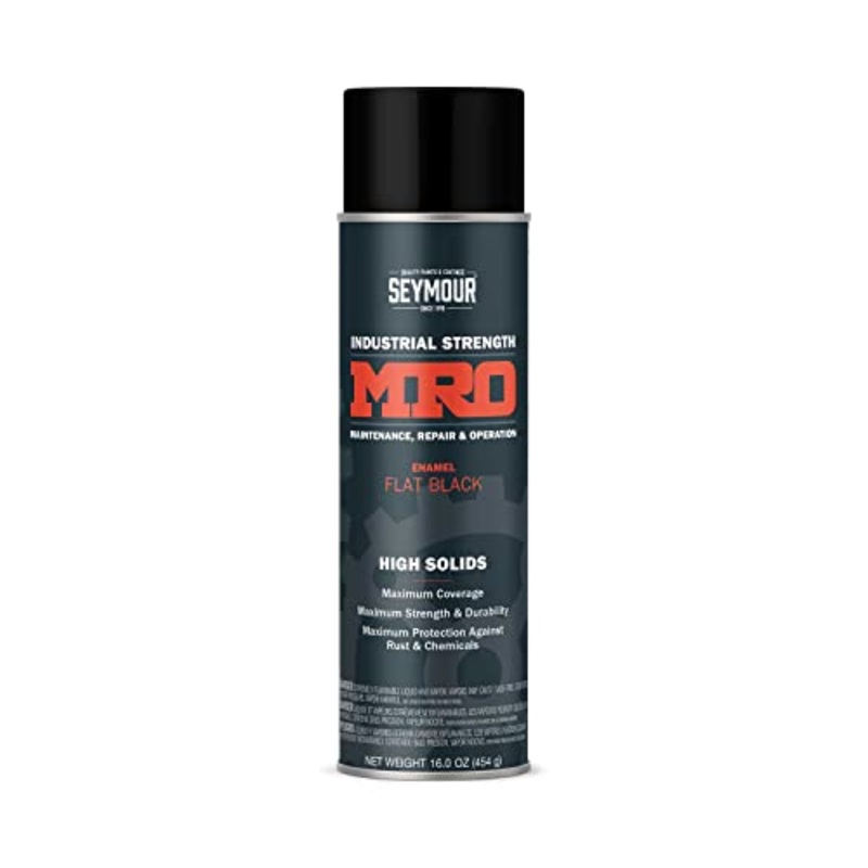 SEYMOUR 620-1433 Industrial MRO High Solids Spray Paint, Flat Black, 16 Ounce (Pack of 1)
