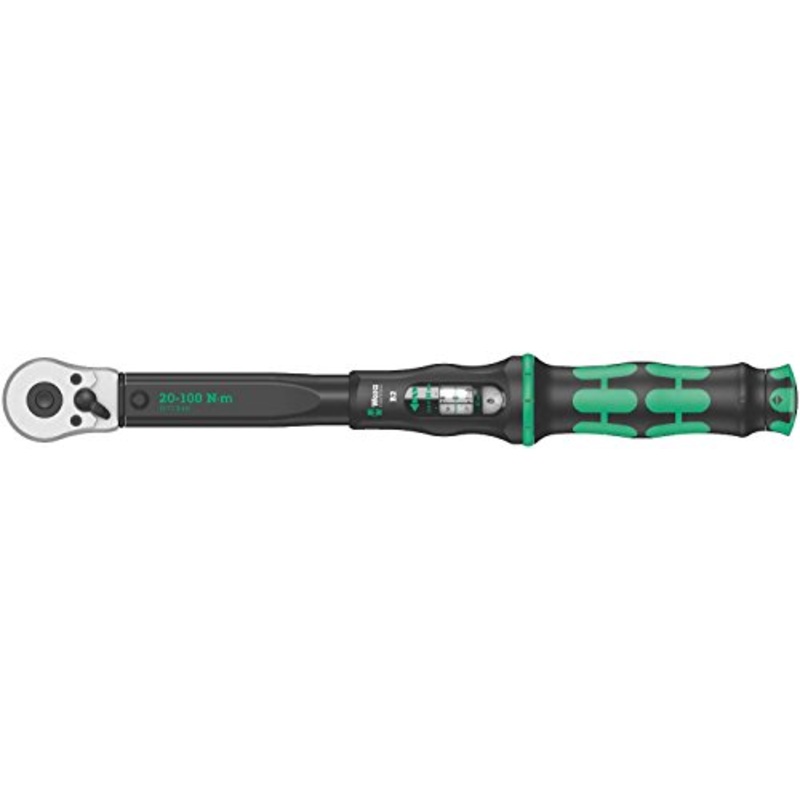 Wera Tools Click Torque B 2 Adjustable Torque Wrench, 3/8" Square Drive, 20 - 100 Nm, 05075611001
