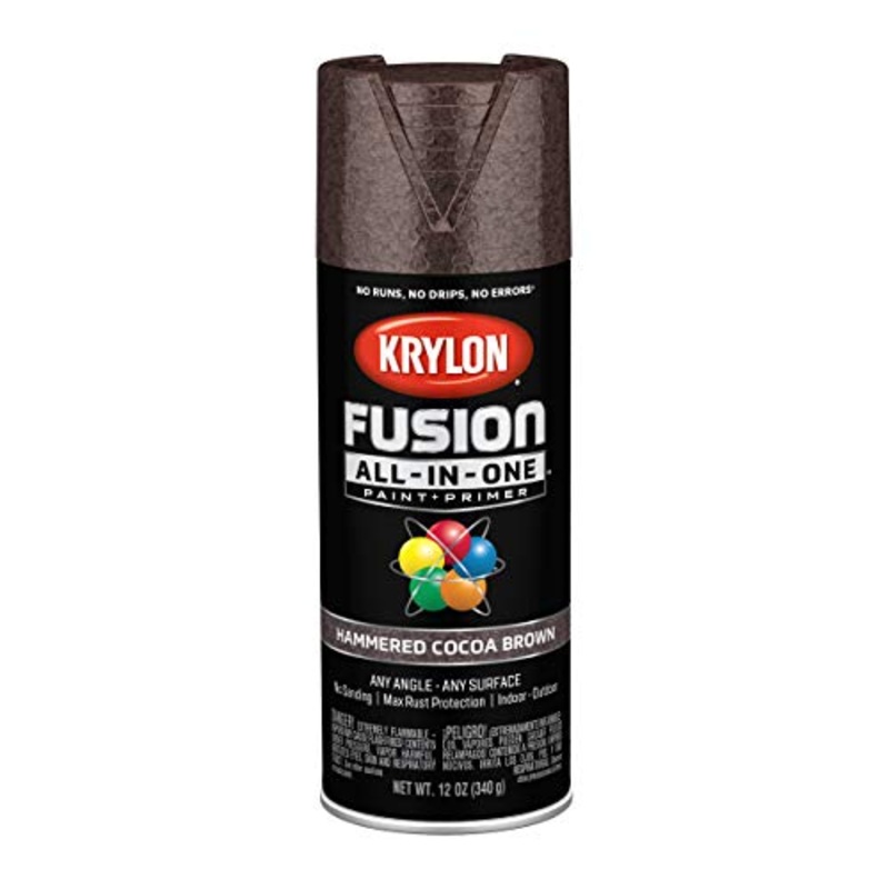 12 oz Krylon K02785007 Cocoa Brown Fusion All-In-One Paint & Primer Spray Paint, Hammered