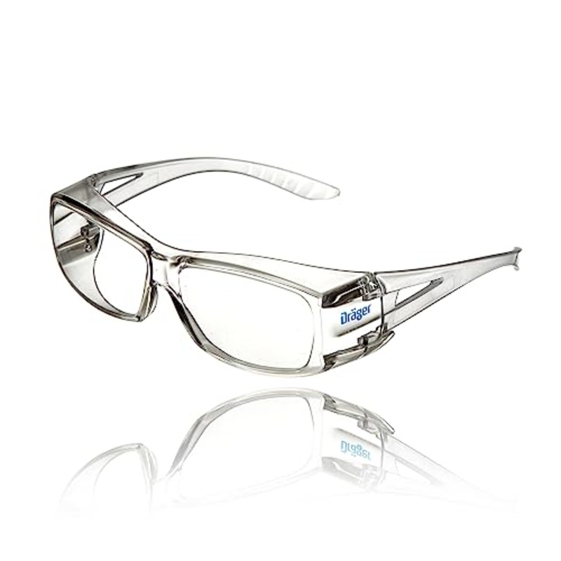 Drger Safety Glasses X-pect 2400 | Anti-Fog & Anti-Scratch | For Construction Site, Laboratory, Workshop | Transparent Lenses