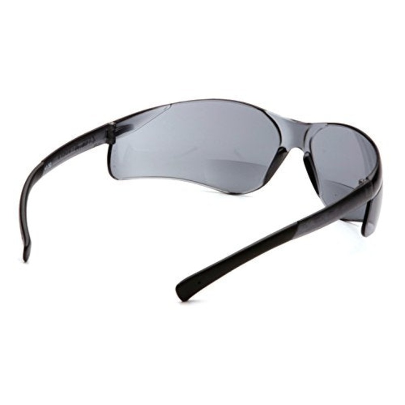 Pyramex S2520R25 Ztek Safety Glasses 2.5 Bifocal Reader Gray Lens Gray Frame ANSI Z87+