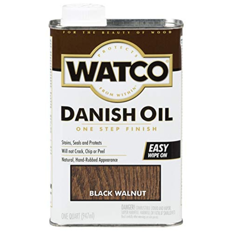 Watco 65341 Danish Oil Wood Finish, Quart, Black Walnut
