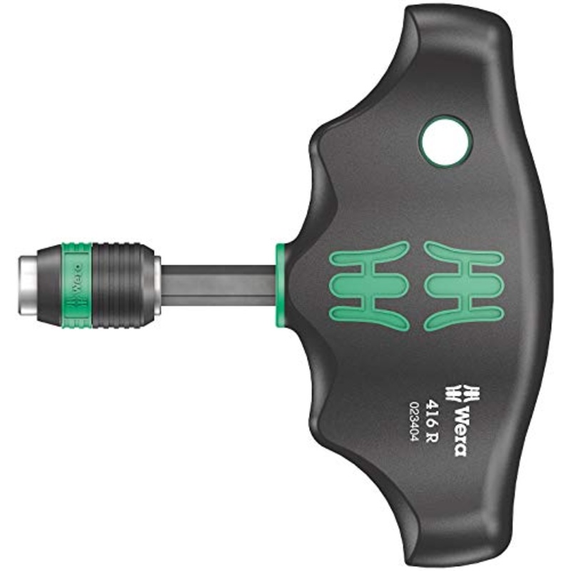 Wera Tools 416 R T-Handle Bitholding Screwdriver Rapidaptor, 1/4" x 45 mm, 05023404001