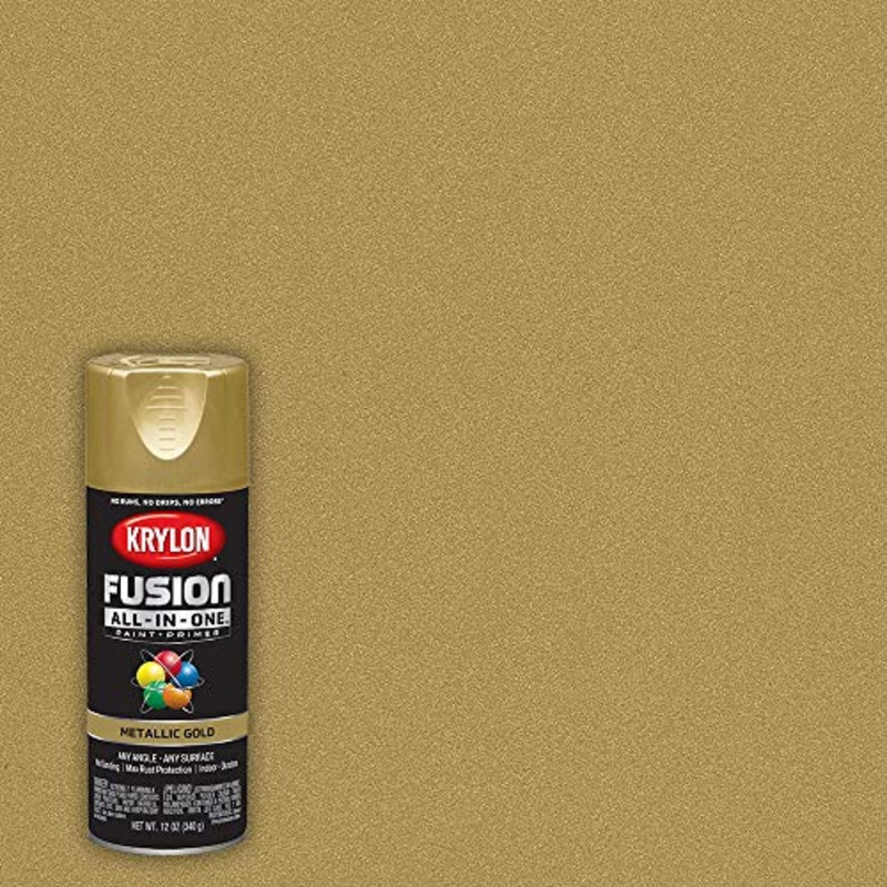 12 oz Krylon K02770007 Gold Fusion All-In-One Paint & Primer Spray Paint, Metallic