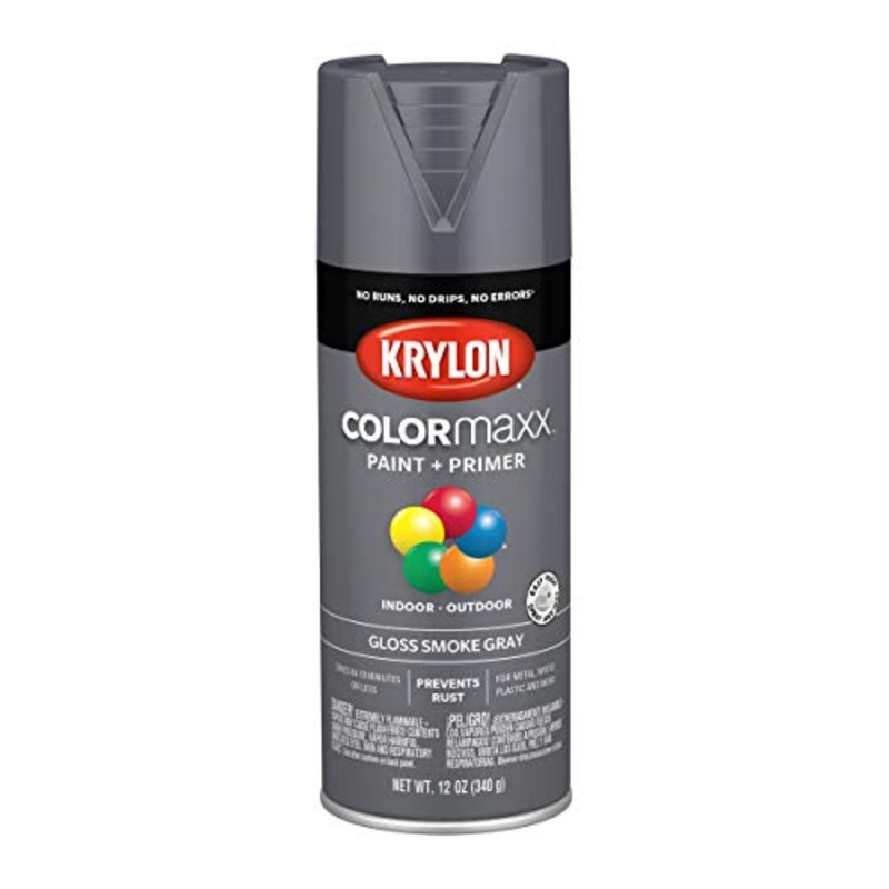 12 oz Krylon K05539007 Smoke Gray COLORmaxx Paint & Primer Spray Paint, Gloss