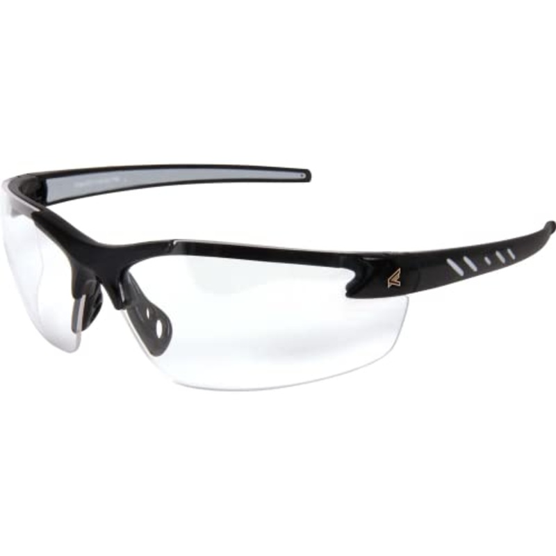 Edge DZ111-G2 Zorge G2 Wrap-Around Safety Glasses, Anti-Scratch, Non-Slip, UV 400, Military Grade, ANSI/ISEA & MCEPS Compliant, 5.04" Wide, Black Frame / Clear Lens