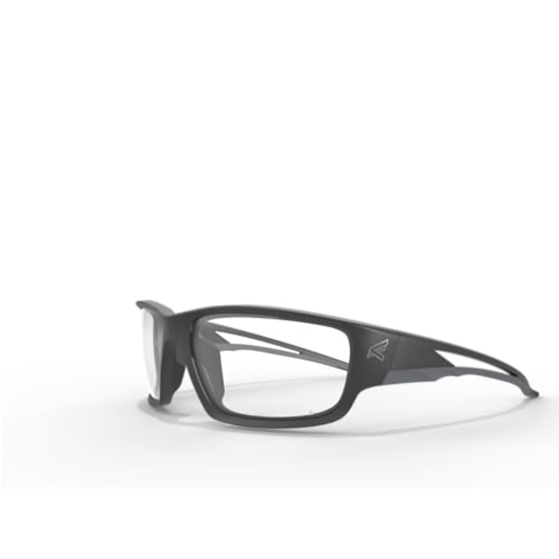 EDGE Kazbek Wrap-Around Safety Glasses, Anti-Scratch, Non-Slip, UV 400, Military Grade, ANSI/ISEA & MCEPS Compliant (Black, Clear Vapor Shield)