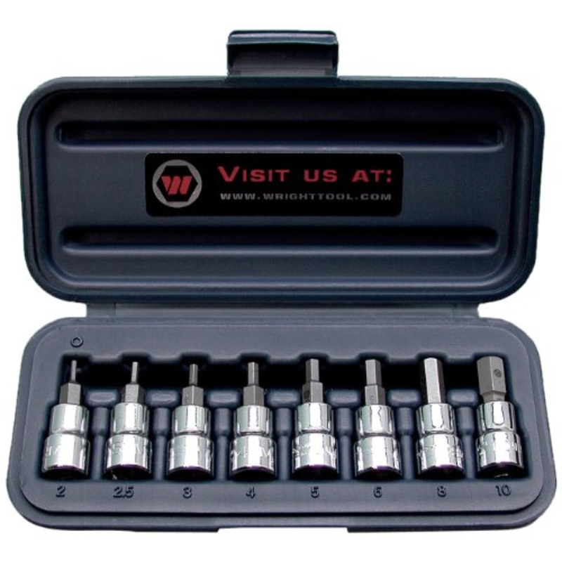 Wright Tool 3/8" Drive Hex Bit Socket Set with Bit Metric (8-Piece)