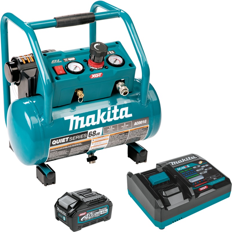 Makita (AC001GM1) 40V MAX XGT Brushless Cordless 2 Gallon Quiet Series Compressor Kit (4.0Ah)