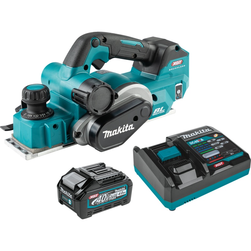 Makita (GPK01M1) 40V max XGT Brushless Cordless 31/4" Planer Kit, AWS Capable (4.0Ah)
