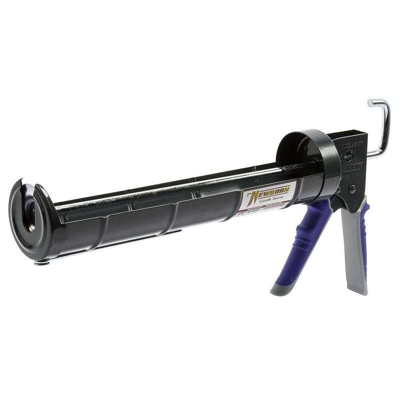 Newborn Super Ratchet Rod Cradle Caulking Gun with Gator Trigger Comfort Grip, 1/4 Gallon Cartridge, 6:1 Thrust Ratio