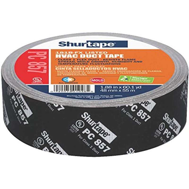 Shurtape PC 857 UL 181B-FX Listed/Printed Cloth Waterproof HVAC Duct Tape