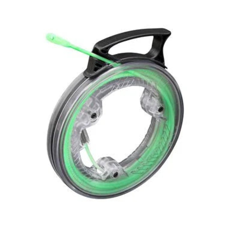 Klein Tools 50550 20-Foot Glow In The Dark Fish Tape, Made in USA, Fiberglass with Nylon Tip and Stainless-Steel Connector for Fish Rod Attachments