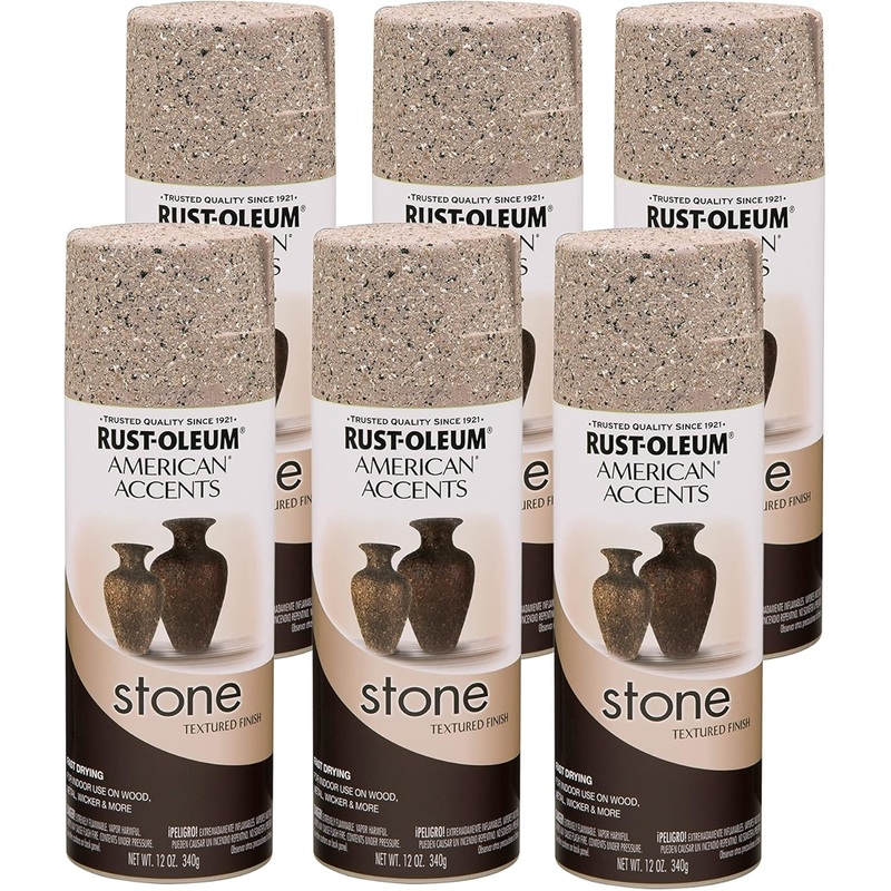 Rust-Oleum 6PK Stone Creations Spray, 12 oz, Pebble, 6 Pack