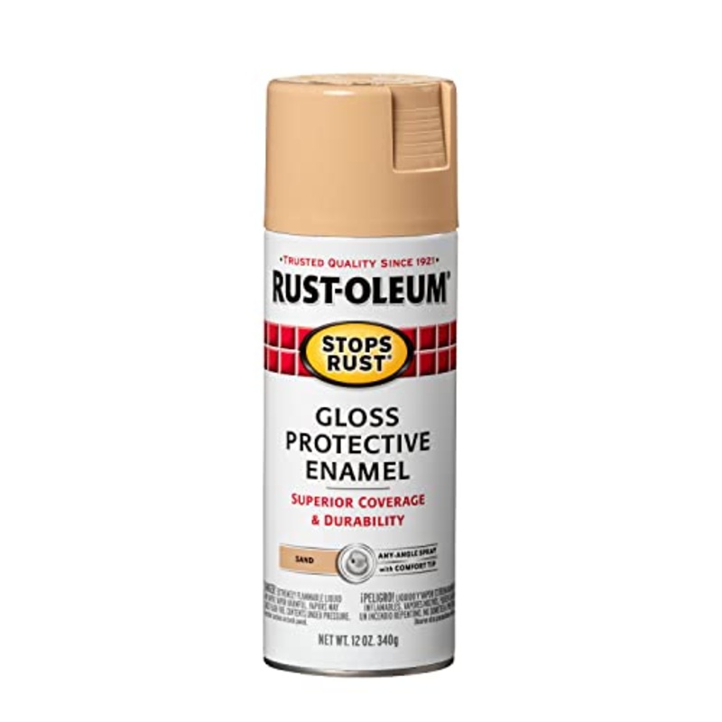Rust-Oleum 7771830 Stops Rust Spray Paint, 12 oz, Gloss Sand