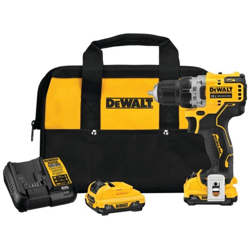 DeWALT 12V MAX (DCD701F2) XTREME Brushless Drill with (2) 2Ah Batteries Combo Kit
