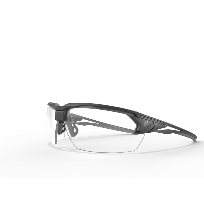 EDGE Pumori Z87 Safety Rated, Adjustable TPR With Anti-Slip Features, Flexible Polycarbonate Frames with Nylon Lenses Matte Black Clear Vapor Shield