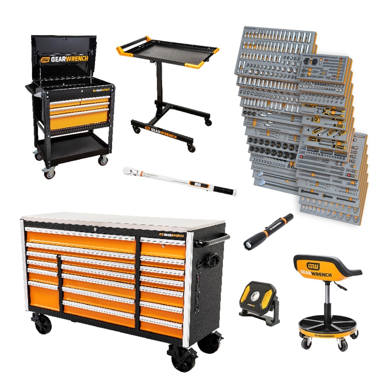 GEARWRENCH 1268 Piece Master Mechanics Tool Set in Premium Modular Foam Trays with GSX Mobile Tool Storage | MEGAMOD1268