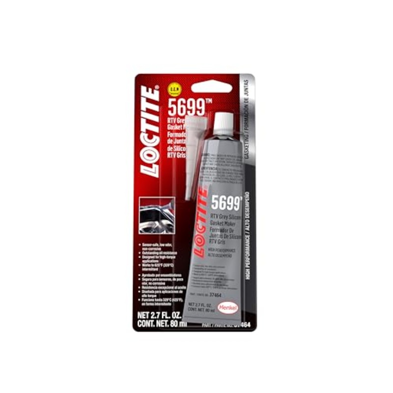 LOCTITE 5699 RTV Grey High Performance Silicone Gasket Maker - High Performance, Oil Resistant, High Torque Applications - 80 ml, 1 Pack