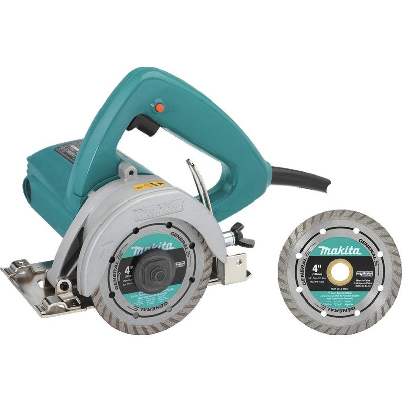 Makita 4100NHX1 4-3/8" Masonry Saw, with 4" Diamond Blade with 4 Diamond Blade Blue