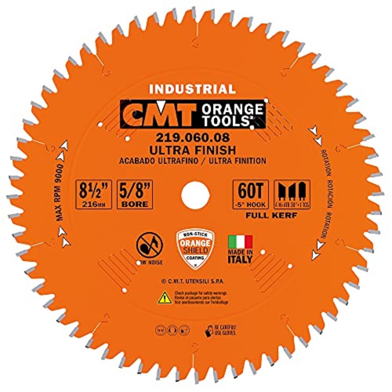 CMT Industrial Sliding Compound Miter & Radial Saw Blade, 8-1/2-Inch x 60 Teeth 4/30 ATB+1TCG Grind with 5/8-Inch Bore