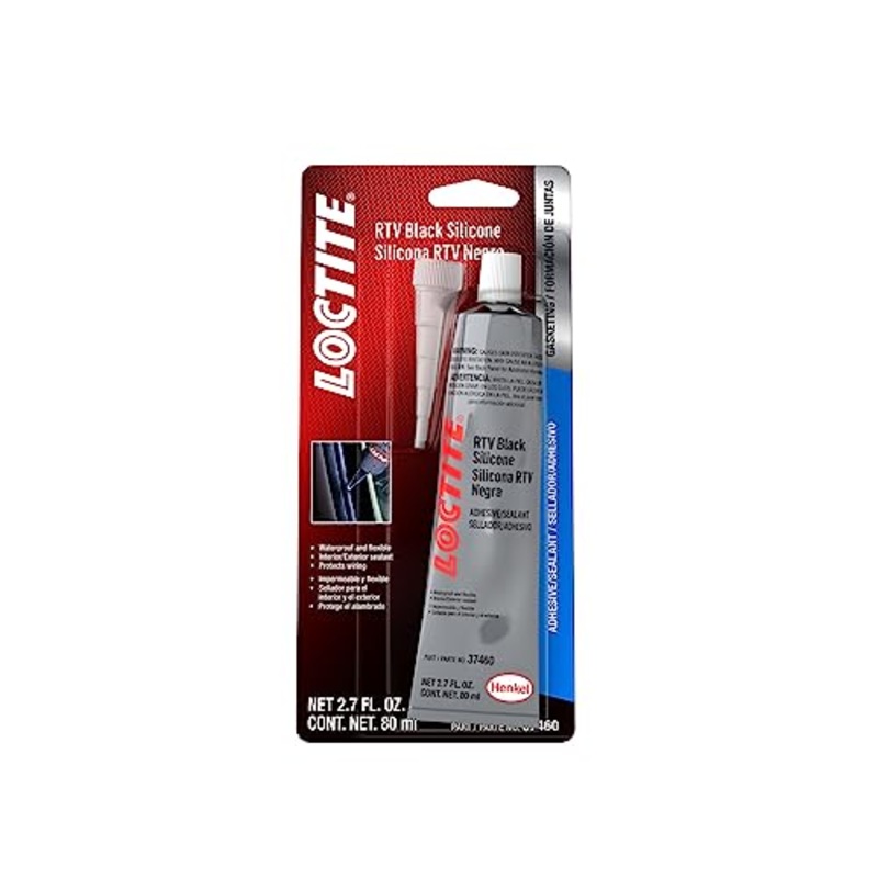 LOCTITE Automotive RTV Black Silicone Adhesive  High-Temp, Indoor & Outdoor Sealant, Waterproof, Flexible, Protects Wiring - 80 ml, 1 Pack