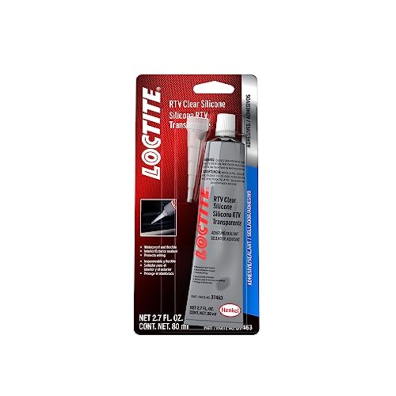 LOCTITE Automotive RTV Clear Silicone Adhesive  Indoor & Outdoor Sealant, Waterproof, Flexible, Protects Wiring - 80 ml, 1 Pack