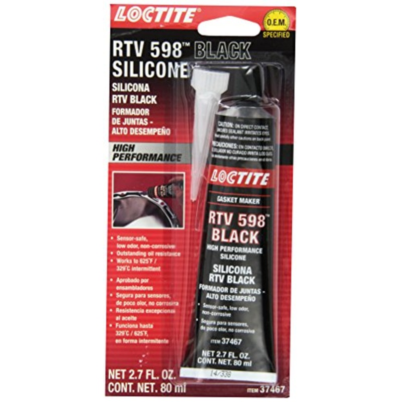 LOCTITE Automotive RTV Silicone Gasket Maker Black 598 - High Performance, Sensor-Safe, Non-Corrosive, Flexible, Oil Resistant - 80 ml, 1 Pack