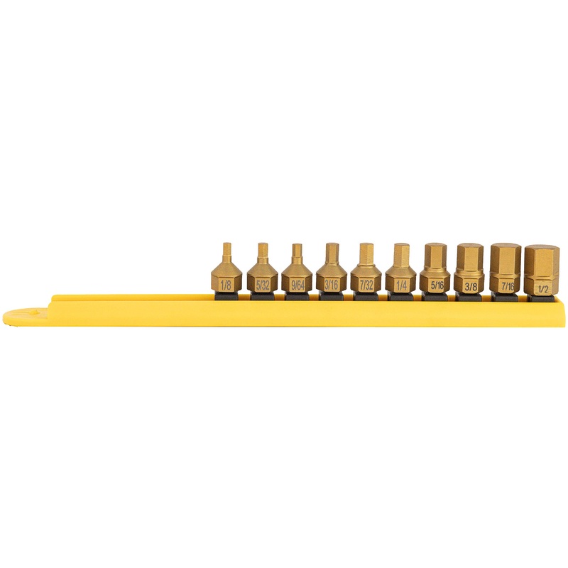 Mayhew Tools 16004 Titanium-Coated Low-Profile Dual Drive Set, SAE Hex, 10-Piece Titanium Coated 10-Piece SAE Hex
