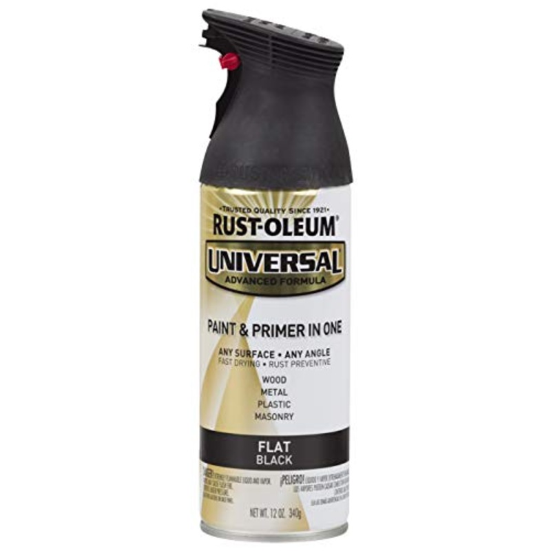 Rust-Oleum 245198 Universal All Surface Spray Paint, 12 oz, Flat Black