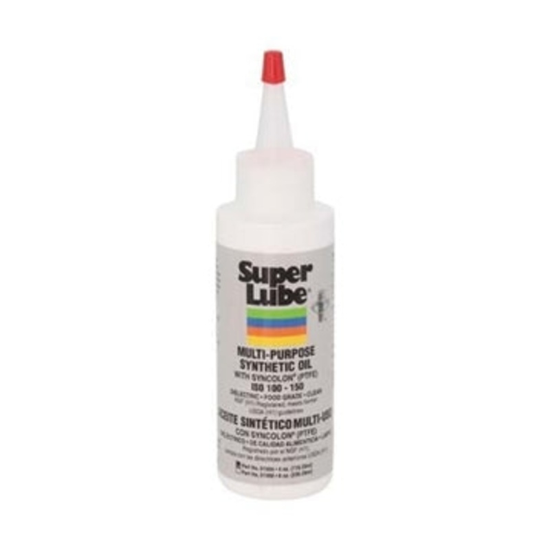 Super Lube Synthetic Oil with PTFE, High Viscosity, 4 oz Bottle,Translucent white