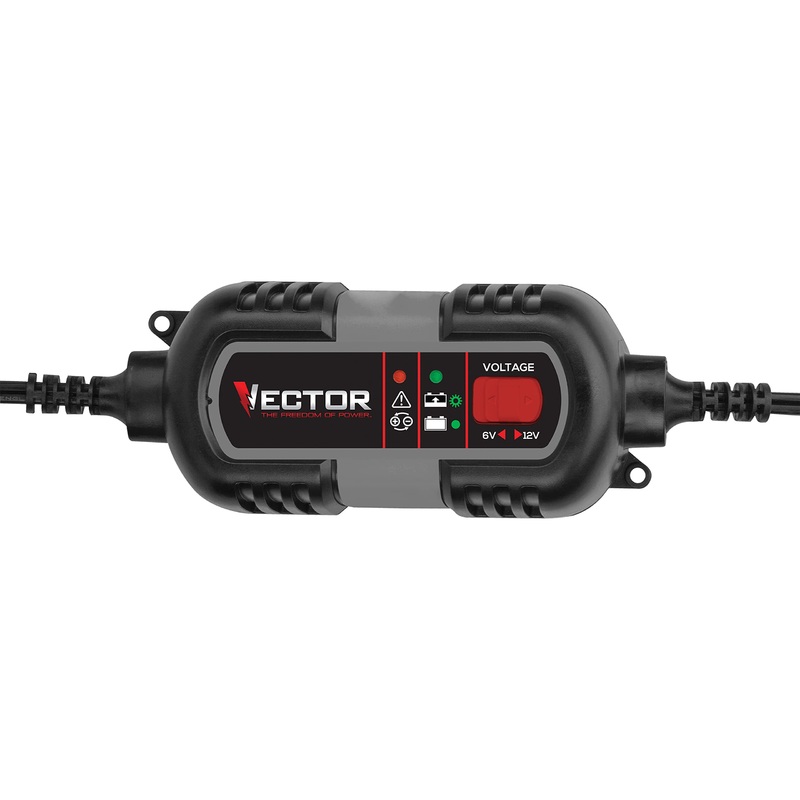 VECTOR 1.5 Amp Battery Charger, Battery Maintainer, Trickle Charger, BM315V, 6V and 12V, Fully Automatic
