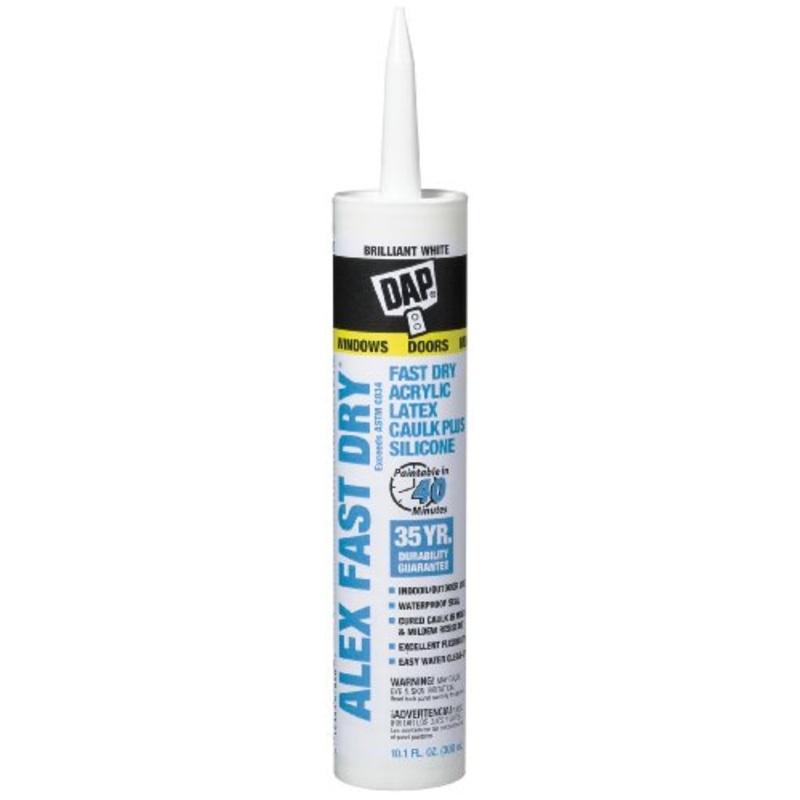 DAP Alex Plus 10.1 oz. Acrylic Latex Caulk Plus Silicone, White (12 Pack)