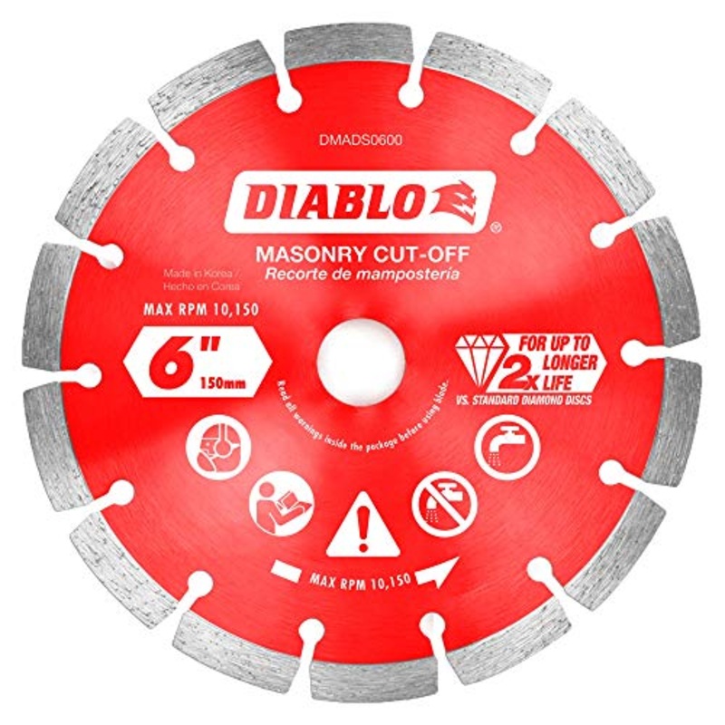 Diablo 6 in. Diamond Segmented Cut-Off Discs for Masonry