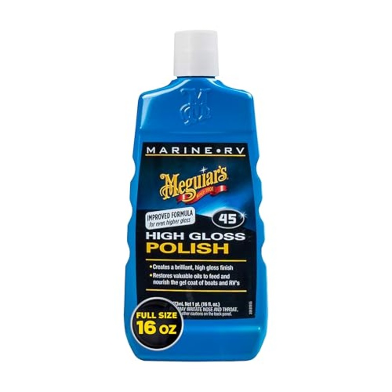 Meguiar's Marine/RV M4516 High Gloss Polish - Professional Grade Boat and RV Polish for a Sleek, High-Shine Finish for Fiberglass & Gel Coat - 16 Oz (Packaging May Vary)